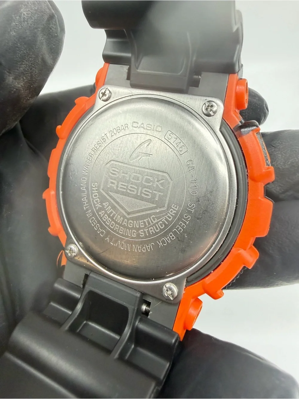 Custom Casio G-Shock GA-110 Orange Black Tiger Camo Art Watch 5146